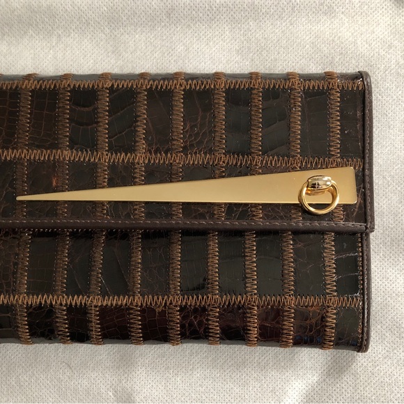 Made in Italy Vintage brown croc wallet - Picture 8 of 11